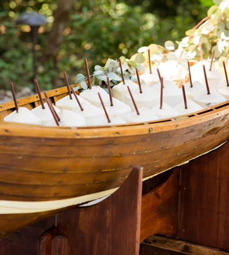 coconut drinks boat